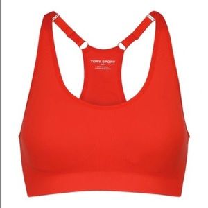 Tory Sport Seamless Racerback Cami Sports Bra in Red size M